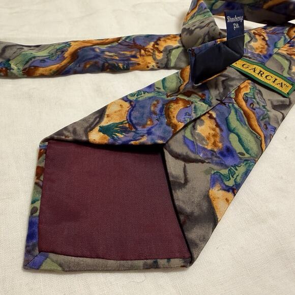 J. Garcia Silk Abstract Art Tie Made in USA – 90s Stonehenge Collection - Picture 9 of 9